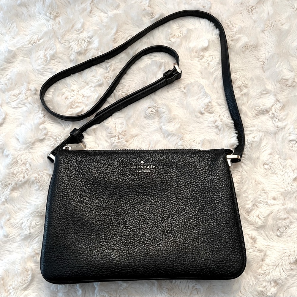 NWT Kate Spade Black Leather Leila Crossbody Bag